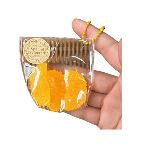 Simulated Fruit Squeeze Toy with Ball Chain Bag Slow Rising Orange Pineapple Banana Blue Berry Pinch Sensory Toy Anxiety Relief Fidget Toy