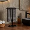 Stable Metal Towel Holder Weighted Base Standing Towel Rack S-Shape Towel Stand  Countertop Storage