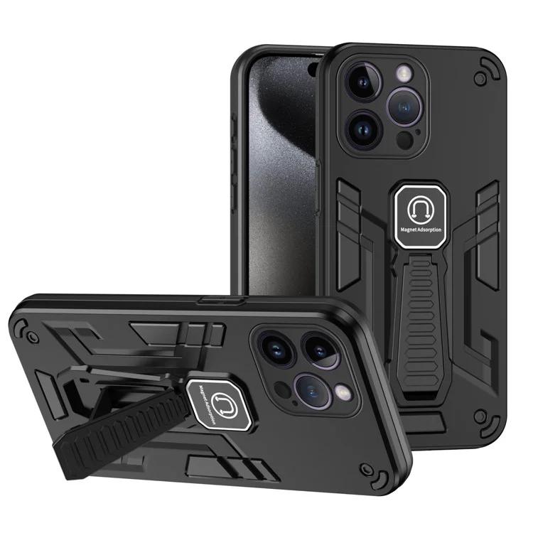 

For iPhone 14 Pro Max Case Hybrid Hard PC Soft TPU Phone Cover Car Mount Kickstand