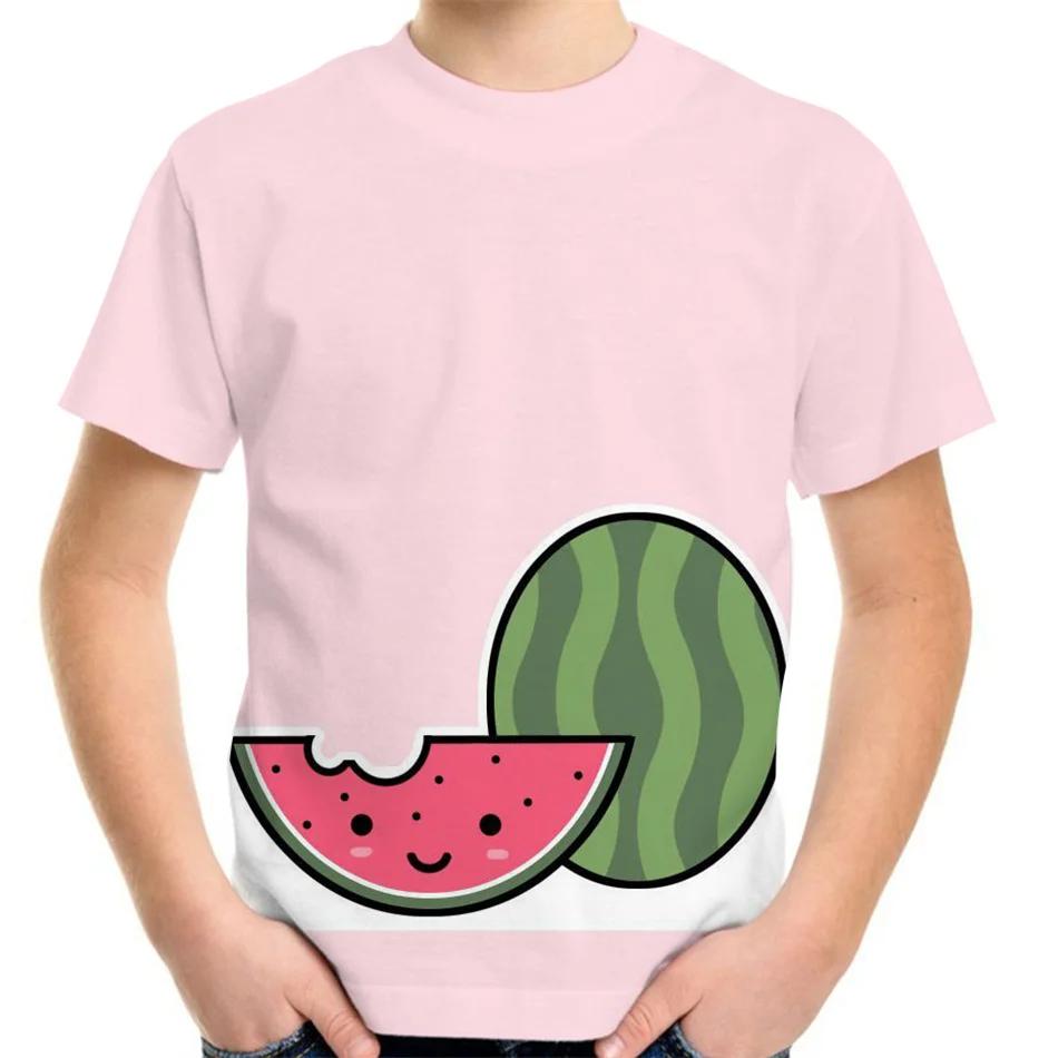 Sommer Kinder Wassermelone 3D-Druck Rundhals T-Shirt