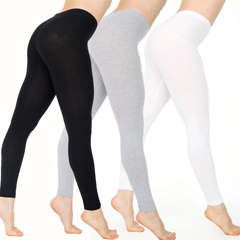 Women High Waist Stretch Leggings, Ladies Solid Slim Casual Pants, Elastic Waist Daily Wear Leggings