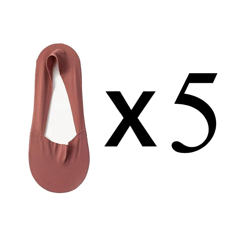 5 Pairs Women Socks High Quality Matching Casual Socks Summer Thin Cotton Bottom Non-slip Invisible Low Short Socks Breathable