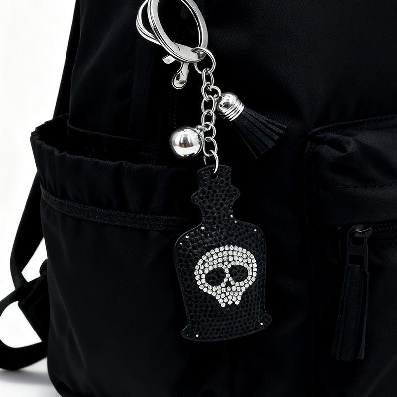 Skull Rhinestone Tassel Keyring Charm