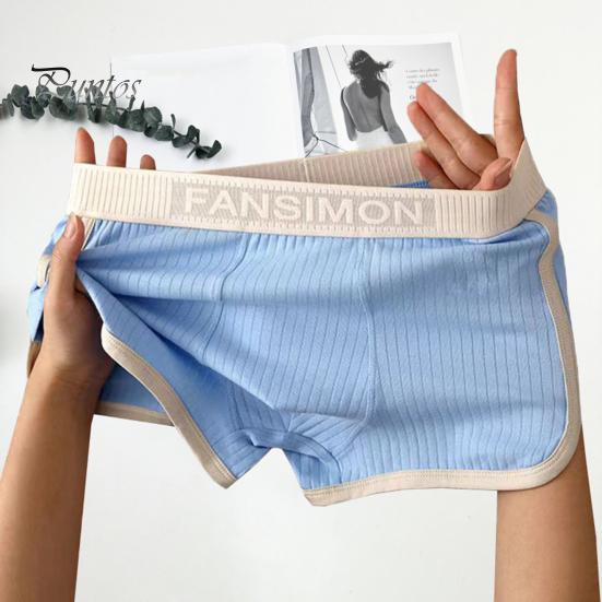 תחתוני בוקסר לגברים בגובה בינוני גמישות גבוהה מכנסיים קצרים תחתוני טלאים צבע U-קמור תחתוני צלעות