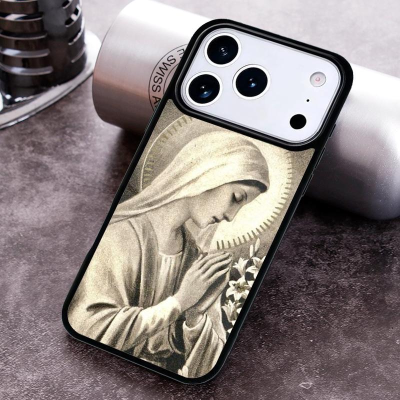 Virgin Mary Christian Phone Case For iPhone 17,16e,15,14,13,12,11,Mini,Pro,MAX soft Silicone Cover