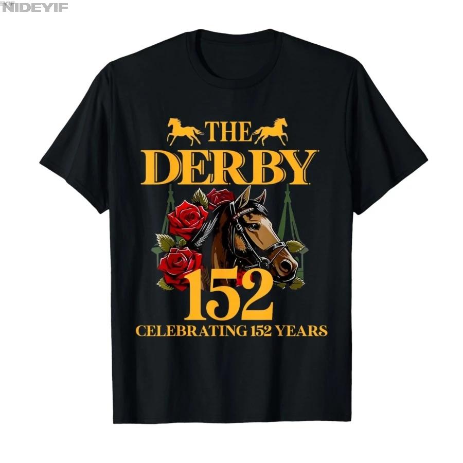Celebrating 152 Years KY Derby Day Funny Horse Racing 2026 Tshirt For Men Women 100 Cotton T Shirts Short Sleeve Tops 04272 S