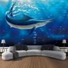Undersea print pattern tapestry psychedelic room wall hanging cloth ocean coral dolphin home decoration cartoon mural cloth