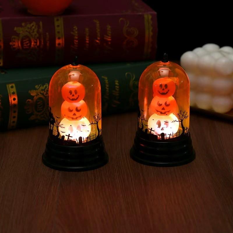 Halloween Pumpkin Lantern Decorative Handheld Lamp Kids Party Fright Night Decoration