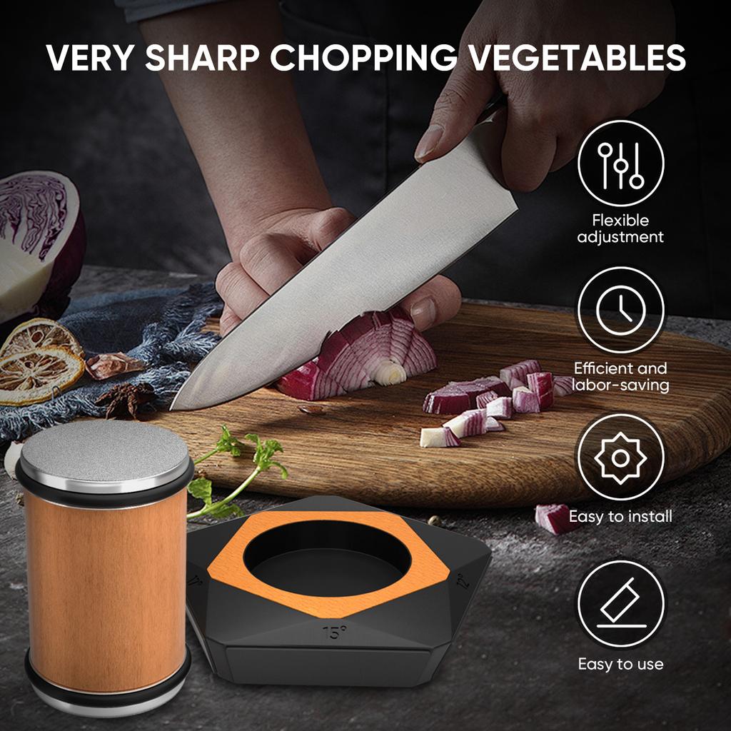 New Rolling Knife Sharpener Five-Sided Sharpening Stone12/15/17/19/22Degree Magnetic Angle Chef Roller Sharpening Kitchen Knives
