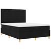 Box Spring Bed with Mattress Black 140 x 190 cm Fabric