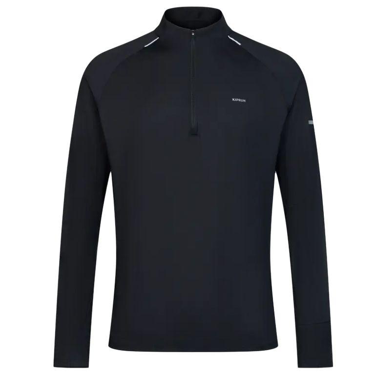 DECATHLON KIPRUN 500 Series Sweat-Wicking Breathable Comfortable Long Sleeve T-Shirt Men's Smoky Black
