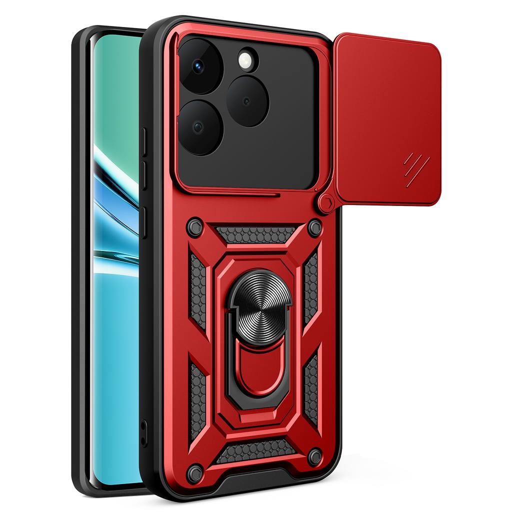 For Realme 15T 5G Case with Slide Camera Lid PC + TPU Kickstand Phone Cover