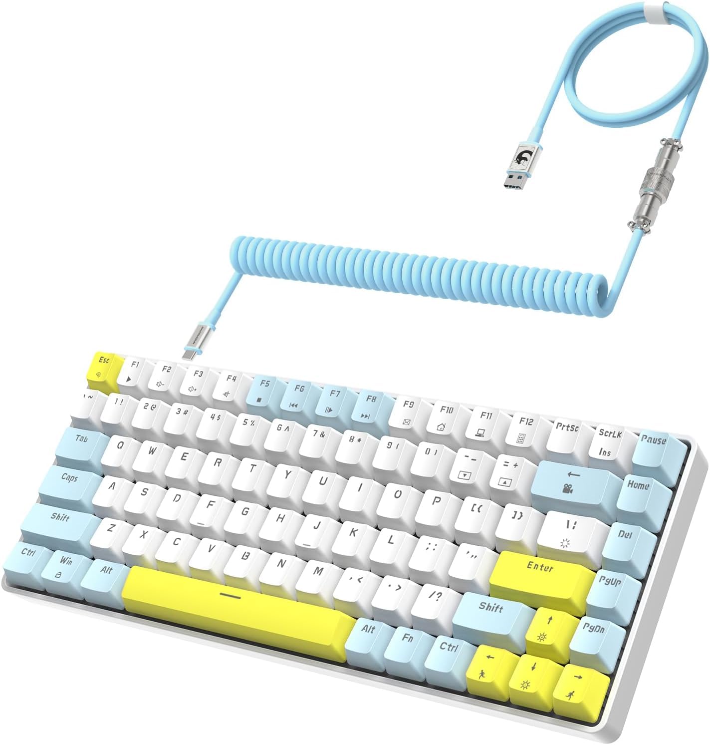 

T8 Wired Mechanical Gaming Keyboard RGB LED Backlit TKL Low Noise Coil Cable Cable Compatible with Windows Mac iPad iOS Android Surface PS4 Switch