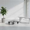 Reinforced Metal Plant Holder Mobile Stand with Noiseless Wheels for Large Planters Outdoor Indoor Use