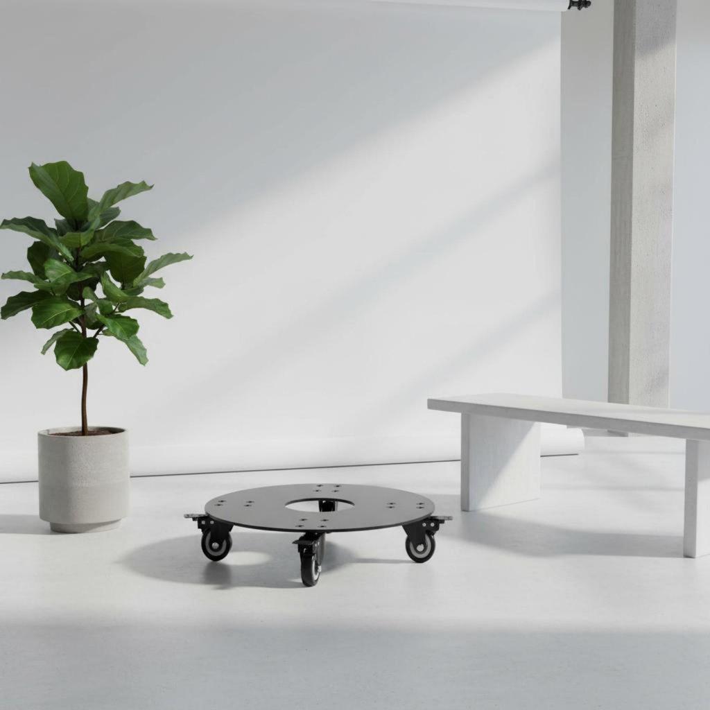 Reinforced Metal Plant Holder Mobile Stand with Noiseless Wheels for Large Planters Outdoor Indoor Use