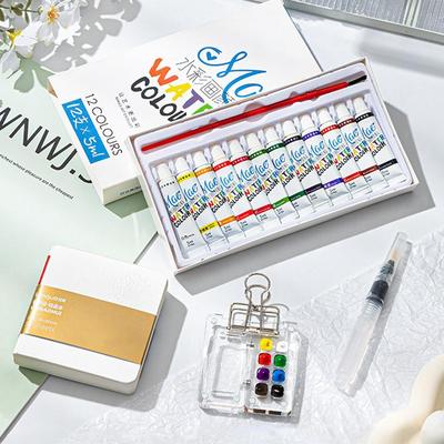 Reise Aquarellfarben Palette Set Mini Taschen Aquarellpalette Skizzenbuch mit Binderklemmen Für Maler Künstler Studenten