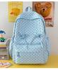 Schoolbag Gentle Girl Wind Polka Dot Bow Sweet Girl Backpack Korean Literature and Art Fresh Student Weekend Travel Backpack