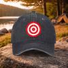 Red Target Pattern Washed Baseball Cap for Golf Casual Outdoor Use Unisex Unisexs Hat