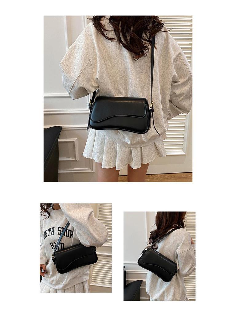 Women's Trendy 2025 Crossbody Bag - Solid Color, Wide Strap, Underarm and Shoulder Bag.