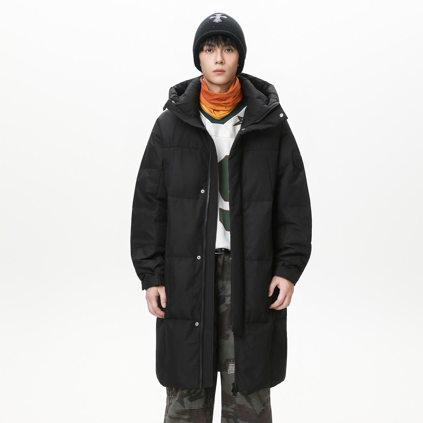 

Men s Fashionable Mid-Length Winter Down Jacket - 90% Down, Warm, Casual Overcoat for Cold Weather 2025 3XL чорний