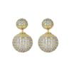 Elegant Micro-Paved Zircon Round Ball Earrings: Light Luxury Style Studs