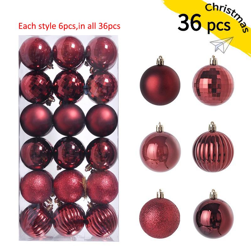 

36 шт. 30 мм Шары для елки Небьющиеся пластиковые украшения Красочные рождественские безделушки для праздничной вечеринки Свадебное украшение для елки 3cm 36pcs/set