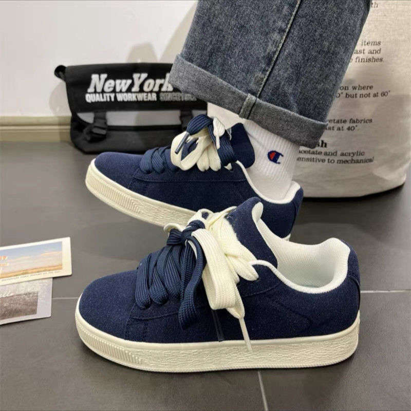 Niche ins style youth non-slip wear-resistant bread shoes men's and women's retro versatile casual sports shoes