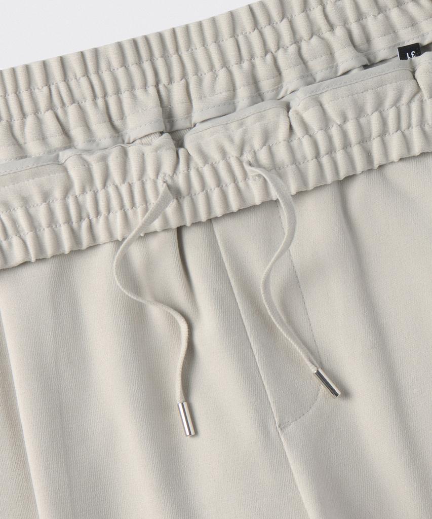 Musinsa Standard Brushed One-Pleat Wide Elastic Pants [Dusty Cream]