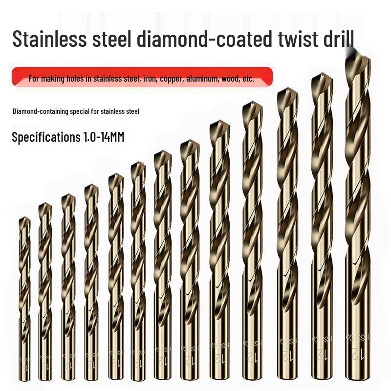 Cobalt High-Strength Stainless Steel Twist Drill Bit Set with Straight Shank and Rotary Head