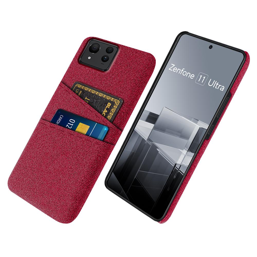 For Asus Zenfone 11 Ultra 5G Case Cloth Texture Anti-Scratch Phone Cover with Card Slots