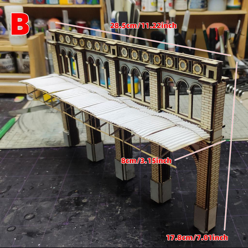 Assembly Architectural Model Sand Table Building Bungalow Railway Station Ticket Office Diorama Scale Model Kit 1/35