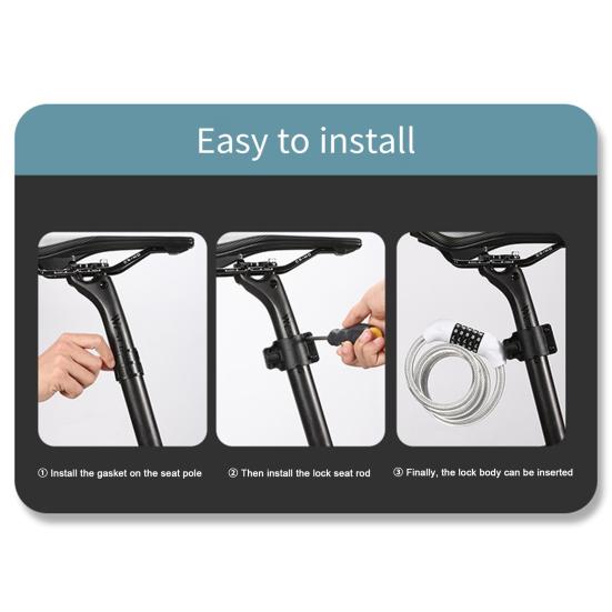 Bicycle Password Cable Lock 5-Digit Keyless Security Waterproof Universal PVC Coated Anti-Theft Bicycle Lock