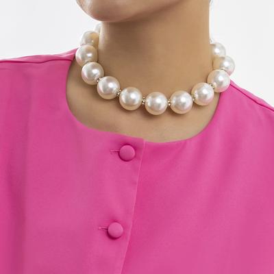 European and American Jewelry, Xiaoxiangfeng Fashion Beaded Versatile Necklace, Personalized Rhinestone Design Imitation Pearl Necklace