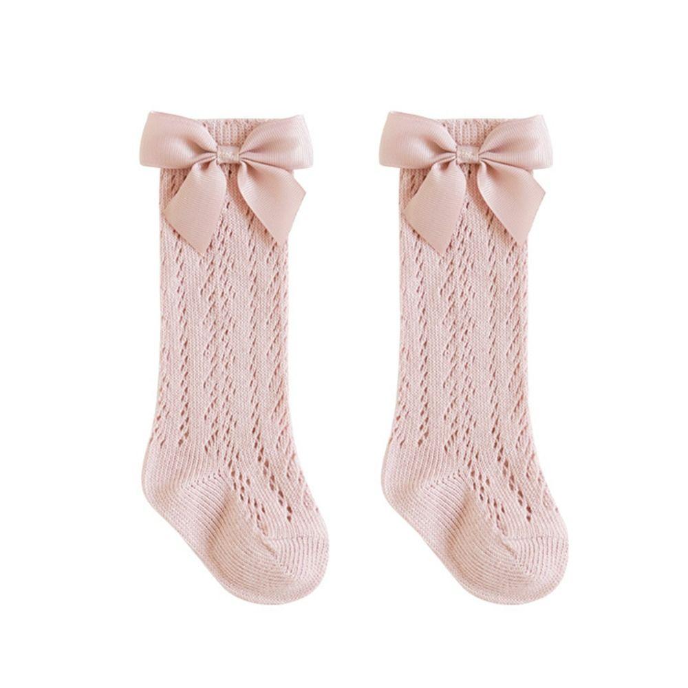 Bowknot Mesh Princess Socks Soft Children Long Tube Socks Stockings Girl's Cotton Socks  Lolita