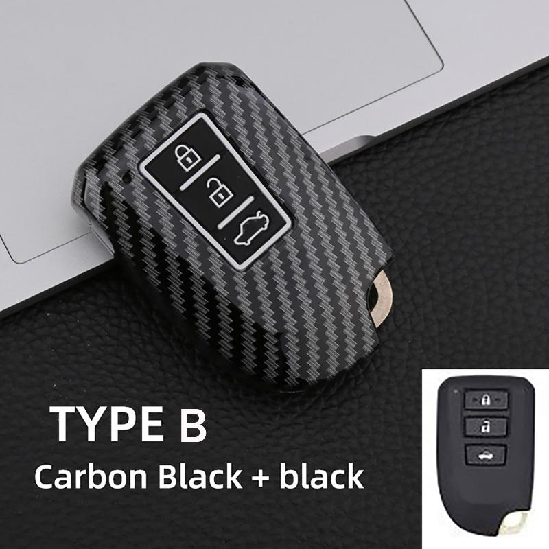 New Abs Carbon Auto Key Fob Case Fit For Toyota Vios Yaris 2013 2014 Yaris L Hiace Key Fob Cover Protective Cover