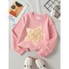 Star Shaped Decorative Ornament Unisex Crew Neck Fashion Sweatshirt, Autumn and Winter Western Style Top, Children's Long Sleeved T-shirt