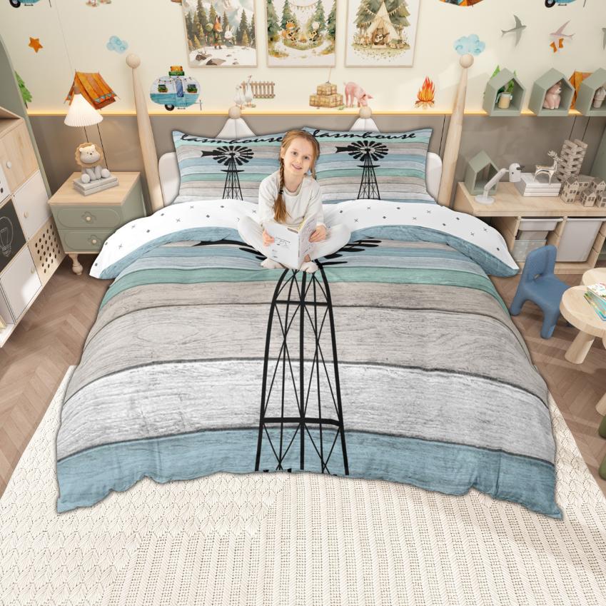 

Comforter Homewish Happy Camping For Kids Boys Girls Cartoon Camper Car Bedding Set Rv Accessories Set Comforter (quilt)-EU Single(135*200cm)3pcs