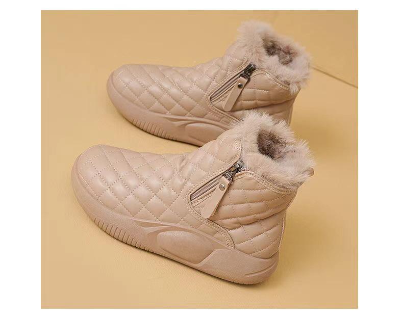 Women's High-Top Velvet Cotton Winter Boots - Warm, Thick-Soled, Non-Slip, Soft-Surfaced, Casual Snow Shoes