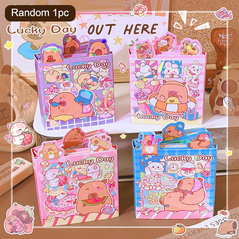 Cartoon Capybara Sticky Notes Set Kawaii Sticky Notes Office School Planner Simple Cute Note Pad Student Stationery Gifts