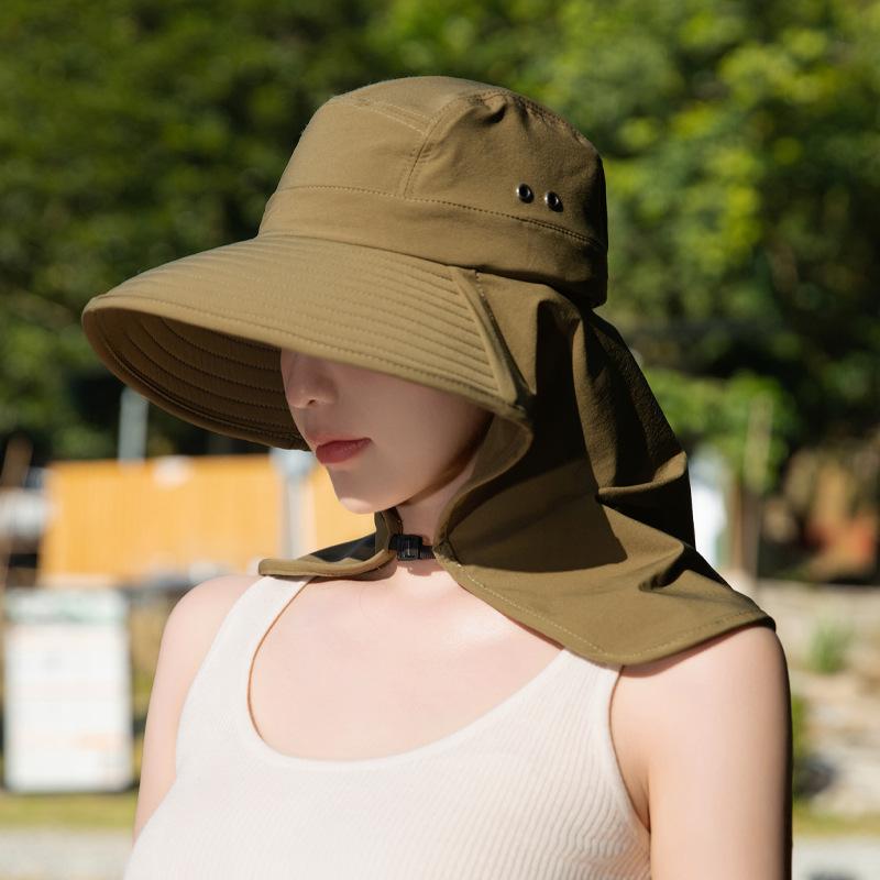 Summer tea picking hat women's outdoor protective cap gas eye shawl neck hat sun protection sun hat face cover sun hat new