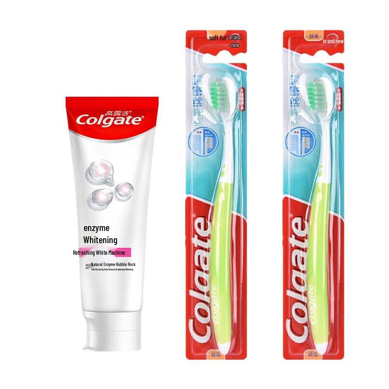 Отбеливающая зубная паста Colgate со вкусом персика и 2 зубные щетки