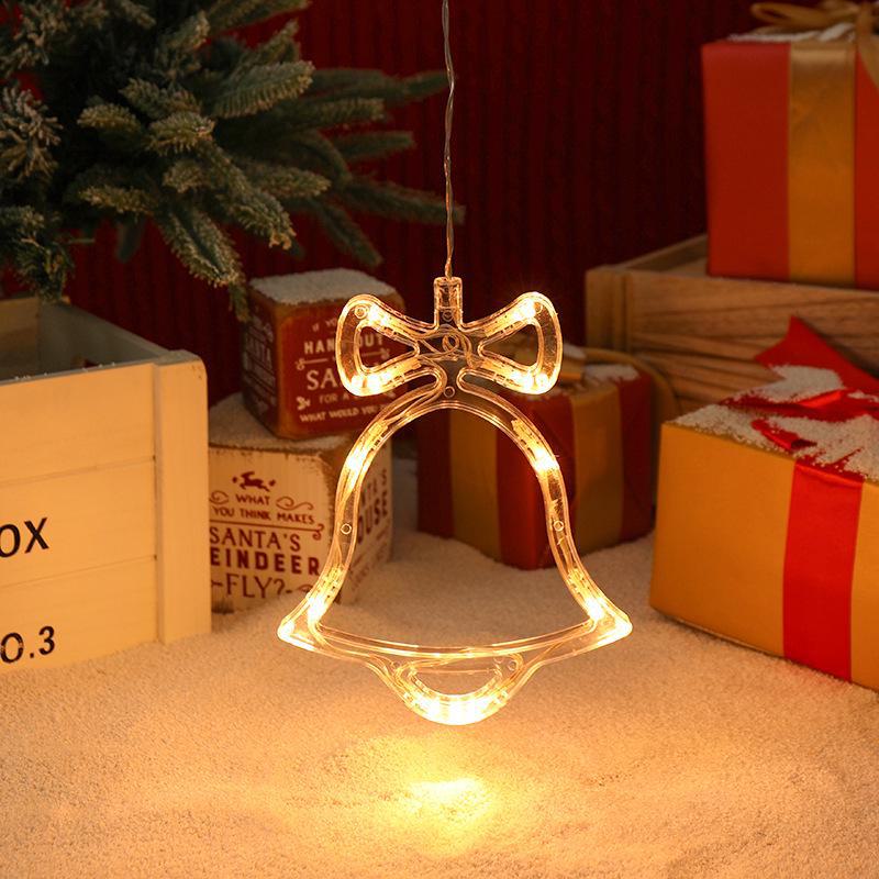 LED Christmas Decoration Suction Cup Lights: Tree, Bell, Snowman, Reindeer, Snowflake, Star, Heart Lantern.