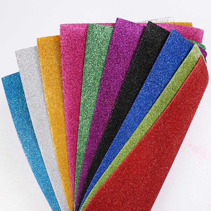 10Pcs Thick A4 Gold Powder Glitter Stickers Eva Foam Paper Shining Papers Kids Handmade Diy Scrapbooking Craft Decor Sticker