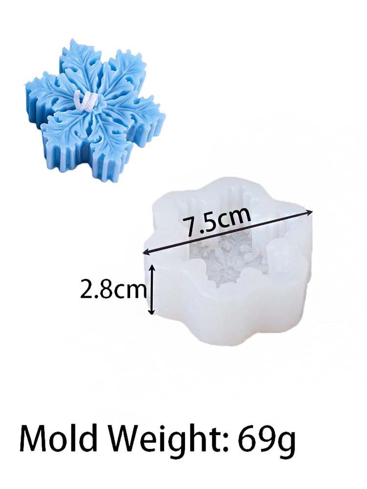 Schneeflocken Relief Silikon Kerzenform DIY Weihnachtsornament Duftkerzen Seifenformen Gips Harz Handwerk Herstellung Heimdeko