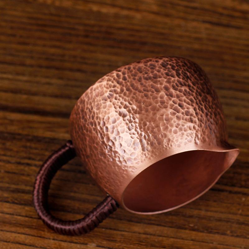 Home Handmade Pure Copper Teapot With Hammer Pattern Purple Copper Teapot, 300Ml Small Pure Copper Kung Fu Tea Set