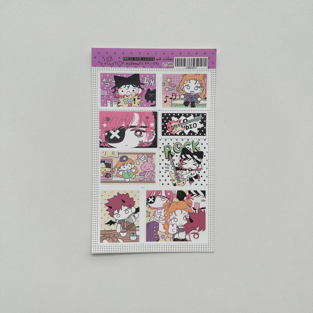 Korean Style Cute Girl Cartoon Stickers for Journaling and Daily Fun