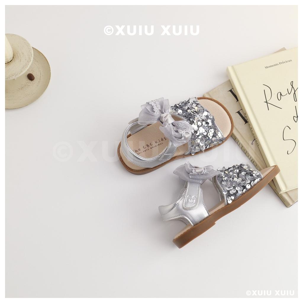 XSHX „Ballett-Sandalen“ Französisches Mädchen Mädchen Prinzessinnen-Sandalen Offene Zehenpartie [Wenzhou Schuhe]