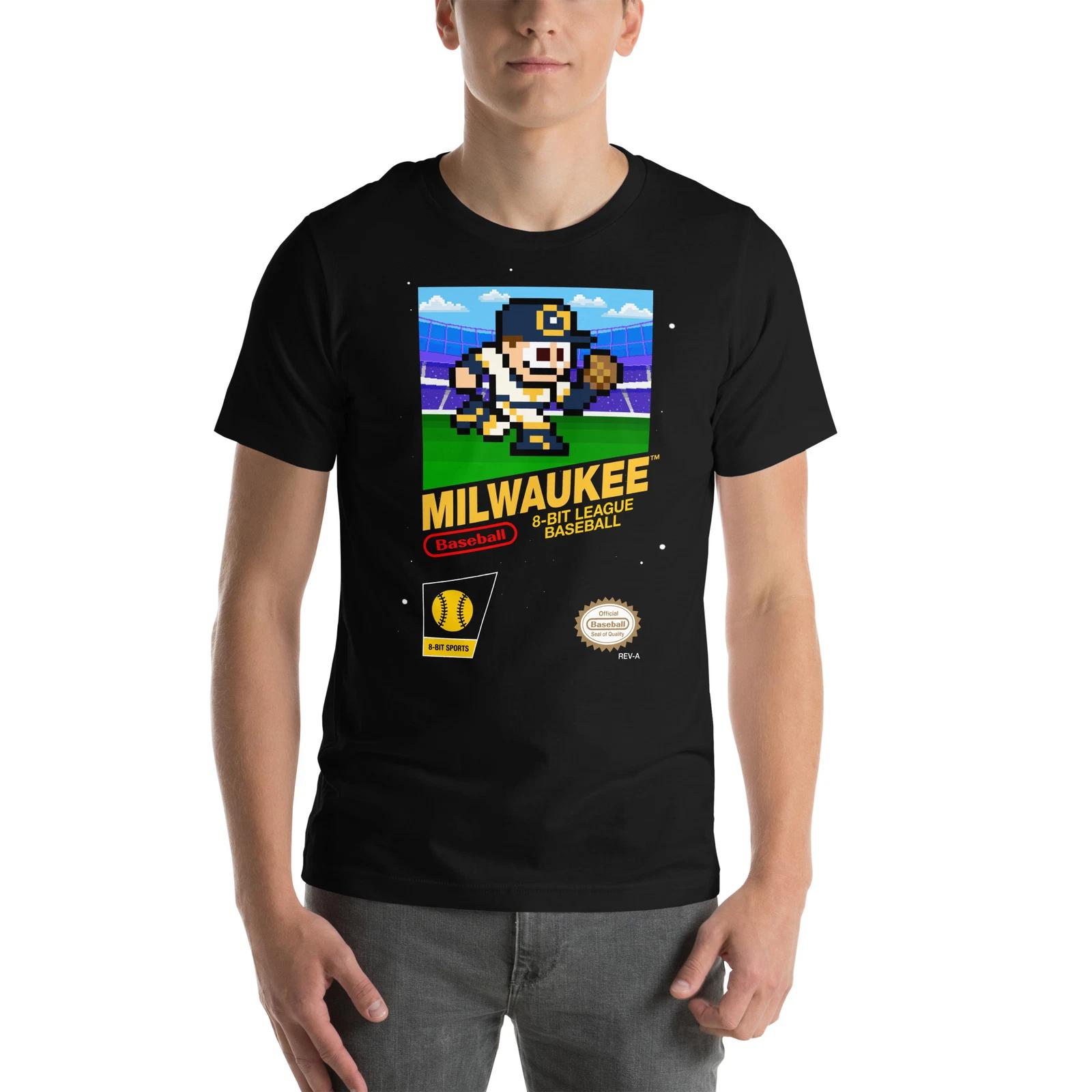 

Футболка в стиле 8-битной Nintendo NES Retro Vintage с изображением бейсбольной команды Milwaukee Brewers M