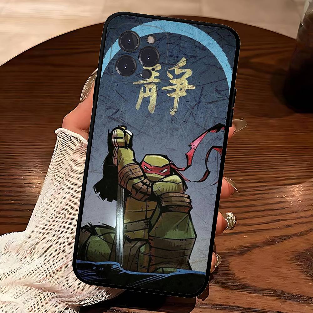 Animated N-Ninja T-Turtles TV Phone Case For Iphone 16 15 17 13 14 12 11 Pro Max Plus Black Shell Cover Case