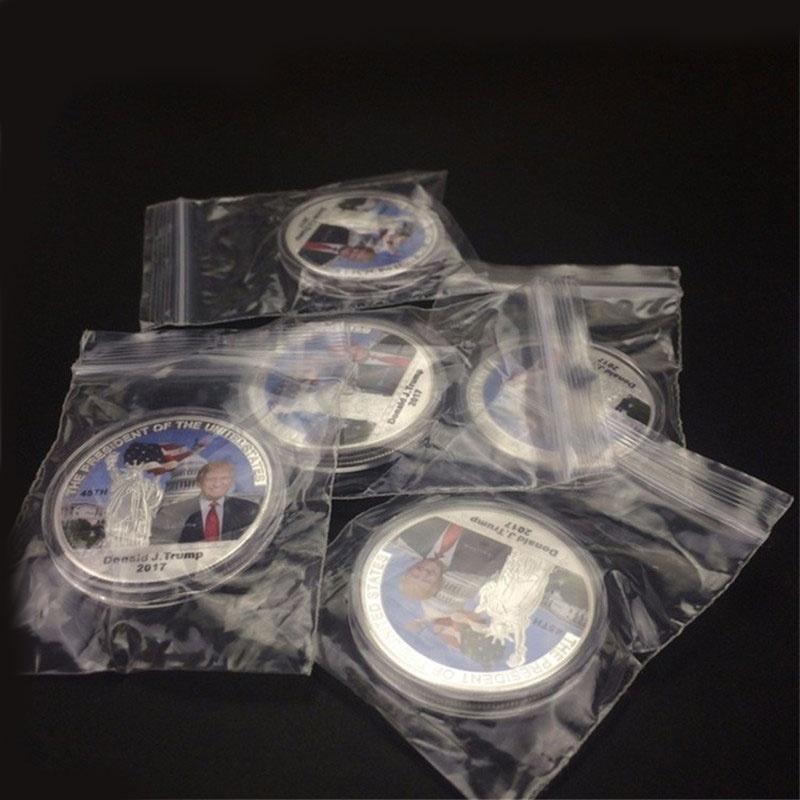 1Pcs Coin American 45th President Donald Trump Coin US White House The Statue of Liberty Silve